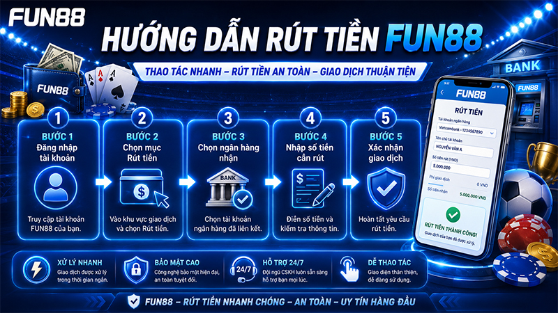 Hướng dẫn rút tiền FUN88